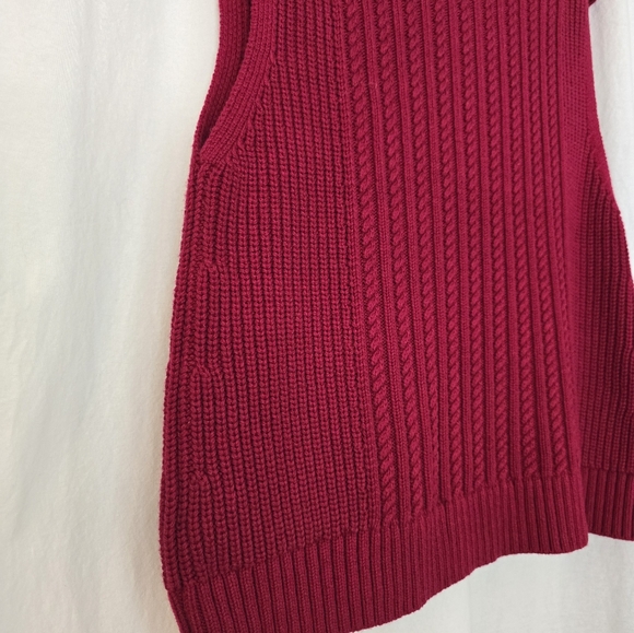 VVB VICTORIA BECKHAM BURGUNDY COTTON AND WOOL SLEEVELESS SWEATER UK Sz M - Picture 7 of 14